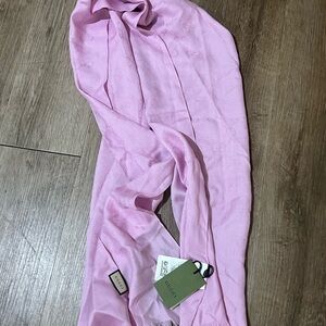 Gucci Light Pink Silk Logo Scarf